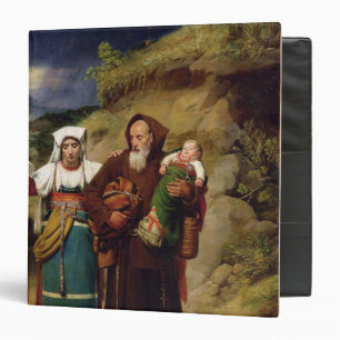 A Monk Helping a Pilgrim 3 Ring Binder