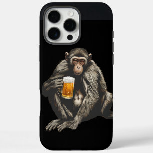 a monkey with a beer in its hand iPhone 16 pro max case
