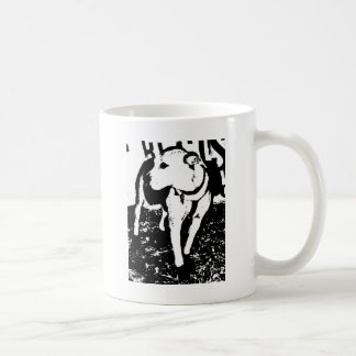 A monochromatic mixed breed Pitbull puppy dog Coffee Mug