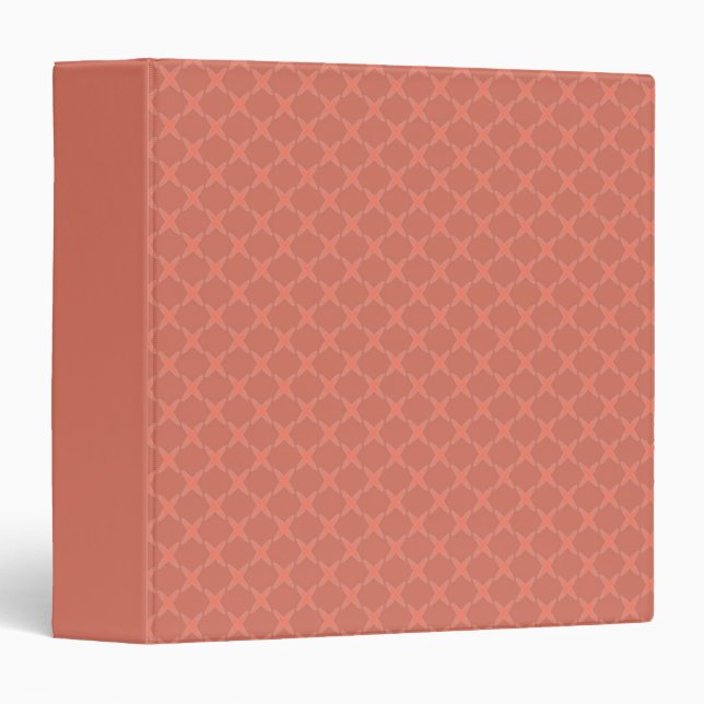 A monochrome dark orange small geometric pattern. 3 ring binder (Front/Spine)