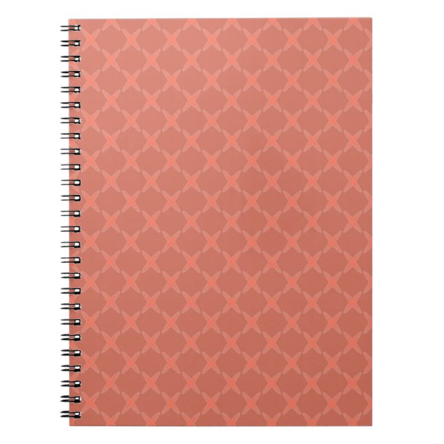 A monochrome dark orange small geometric pattern. notebook (Front)