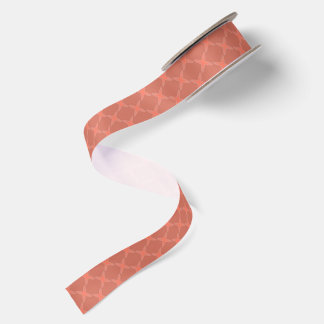 A monochrome dark orange small geometric pattern. satin ribbon