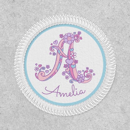 A monogram Amelia pink purple blue Patch