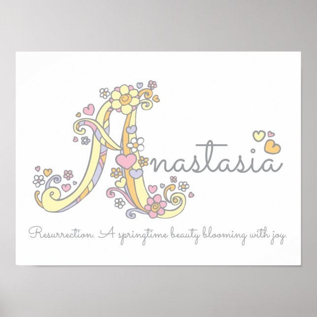 A monogram art Anastasia girls name meaning poster (Front)