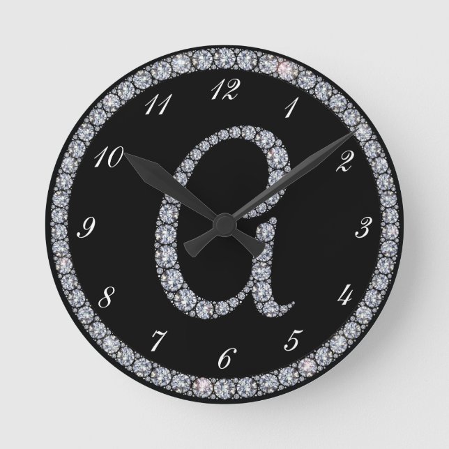 A Monogram bling ring clock (Front)