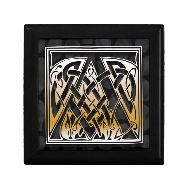 A Monogram Celtic Black Stone Decorative Box (Front)