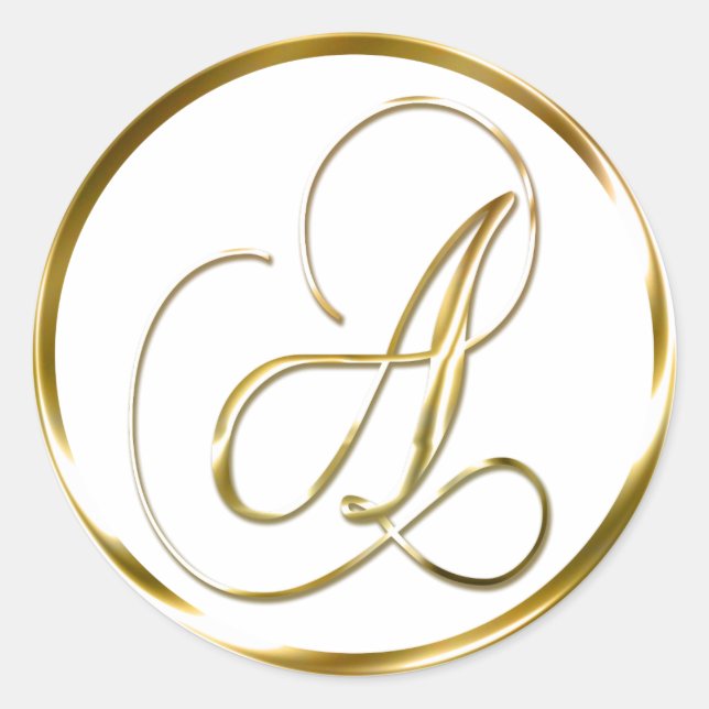 A Monogram Faux Gold Envelope Or Favor Seal (Front)