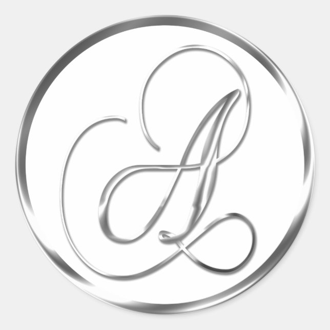 A Monogram Faux Silver Envelope Or Favor Seal (Front)