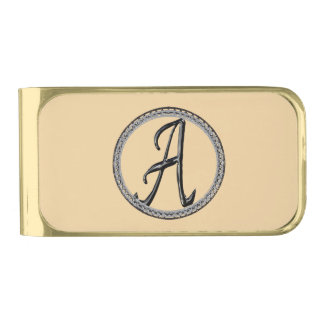 A Monogram Gold Finish Money Clip