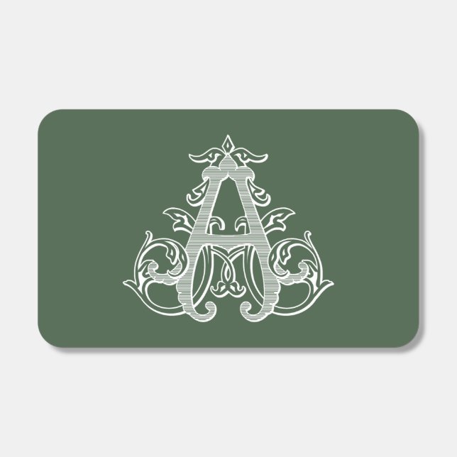 "A" Monogram Green Matchbox Matchboxes (Front)