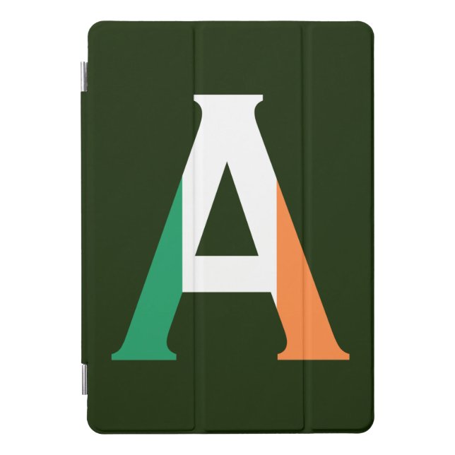 A Monogram overlaid on Irish Flag ipacnt iPad Pro Cover (Front)