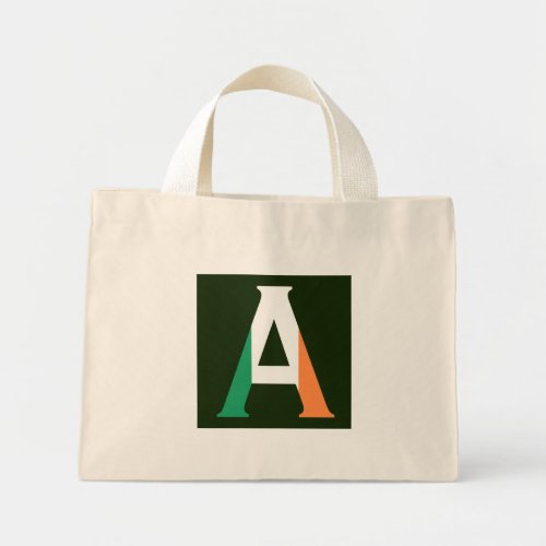 A Monogram overlaid on Irish Flag ttcnt Mini Tote Bag