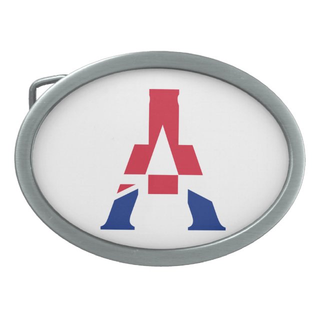 A Monogram overlaid on Union Jack Flag bbcnt Belt Buckle (Front)