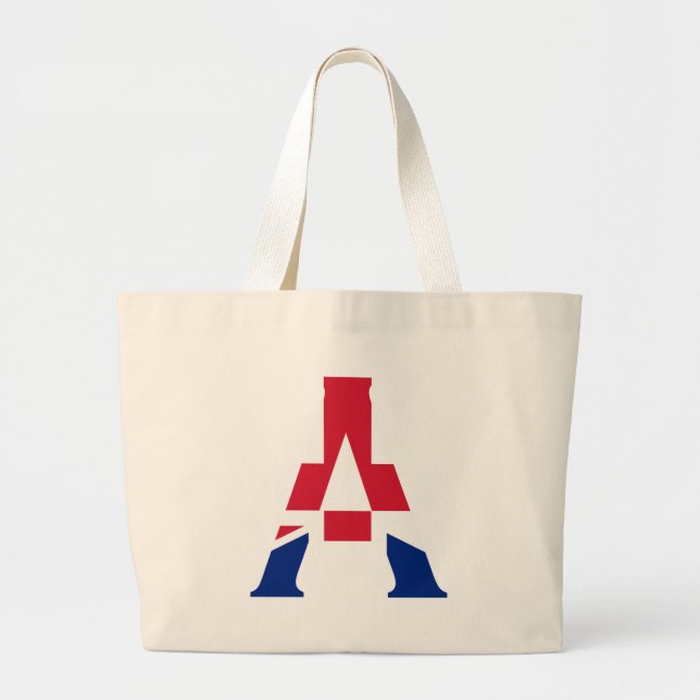 A Monogram overlaid on Union Jack Flag jtt Large Tote Bag (Front)