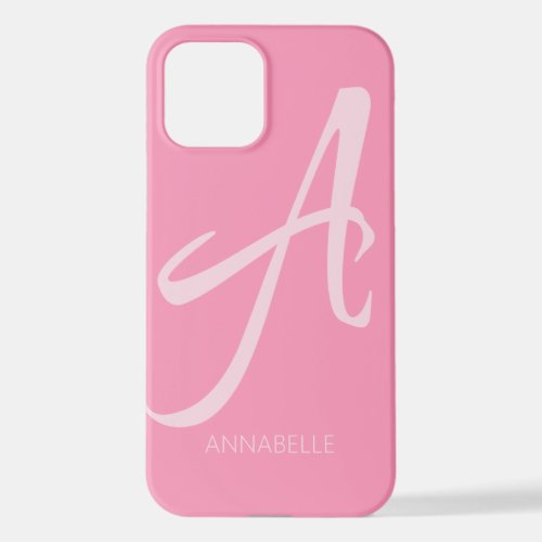 A Monogram Personalized Pink iPhone Case