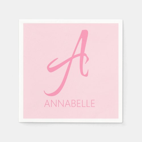 A Monogram Personalized Pink Napkins