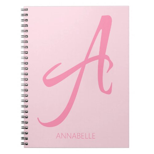 A Monogram Personalized Pink Notebook