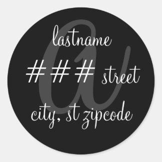 "a" monogram return address label