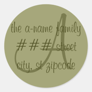 "A" monogram return address label - personalize