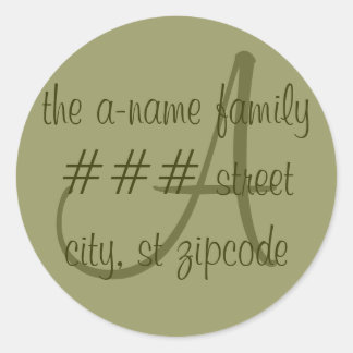 "A" monogram return address label - personalize