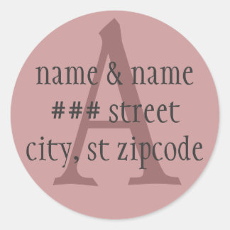 "A" monogram return address label - personalize