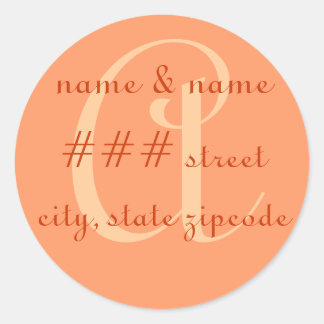 "A" monogram return address label - perzonalize