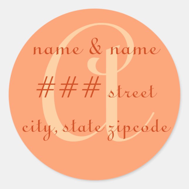 "A" monogram return address label - perzonalize (Front)