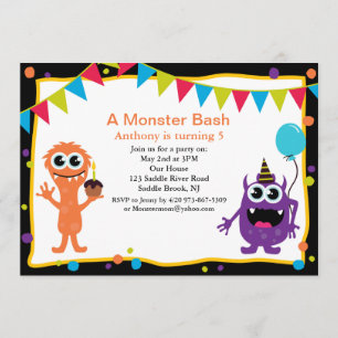 A Monster Bash Kids Birthday Invitation