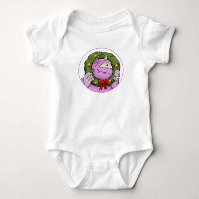 A Monster Christmas Miracle Baby One Piece Baby Bodysuit (Front)