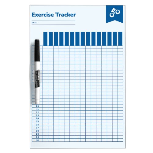 A Monthly Exercise Tracker  Dry Erase Board