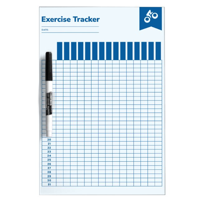 A Monthly Exercise Tracker  Dry Erase Board (Front)