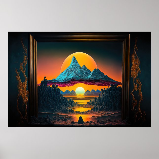 A Monument to Surrealism meets Retro-Future Poster (Front)