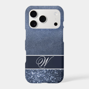 A MOODY BLUE , EDITABLE MONOGRAM iPhone 17 PRO CASE