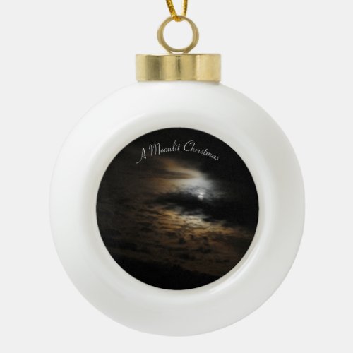A Moonlit Christmas Ceramic Ball Christmas Ornament