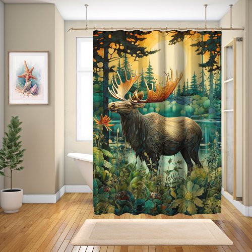 A Moose In The Boreal Forest Shower Curtain