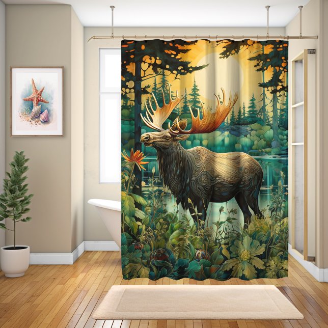 A Moose In The Boreal Forest Shower Curtain (Creator Uploaded)