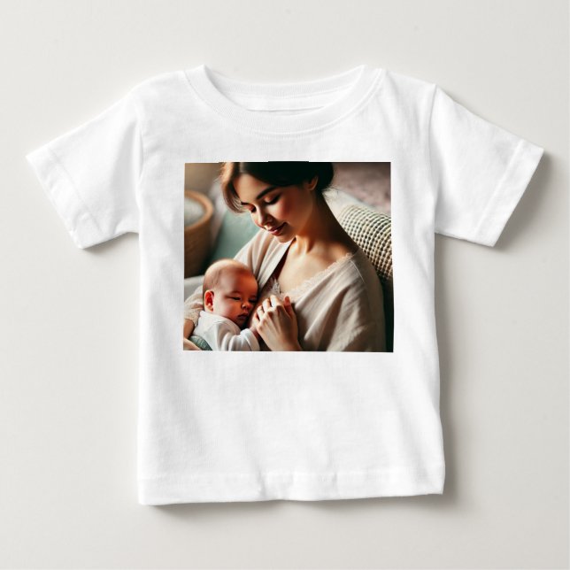 A Mother Cuddling Her Baby Baby T-Shirt (Front)