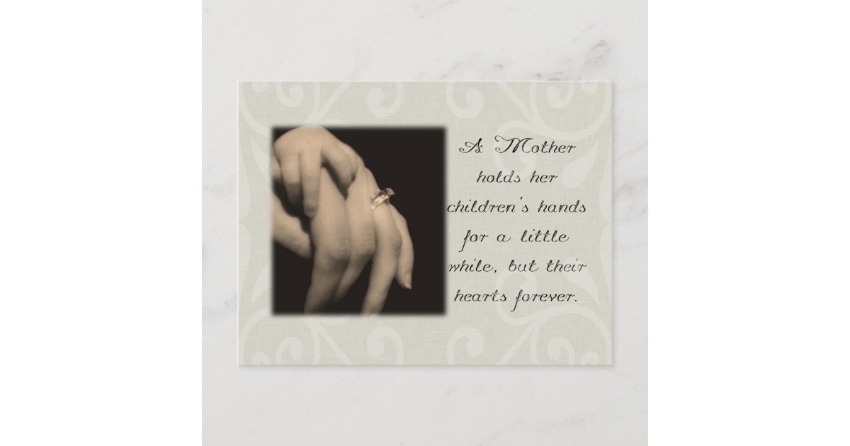 A Mother Holds Her Children's Hands Postcard 