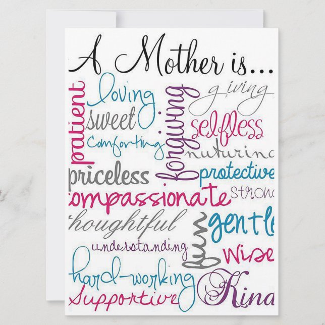 A Mother Is... Holiday Card (Front)