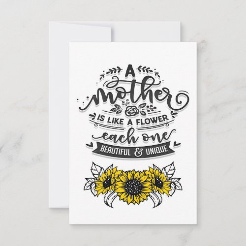 A Mother Is Like A Flower Funny Quote RSVP Card