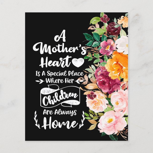A Mother Is Like A Flower Gift, Mother's Day Gift Flyer (Front)