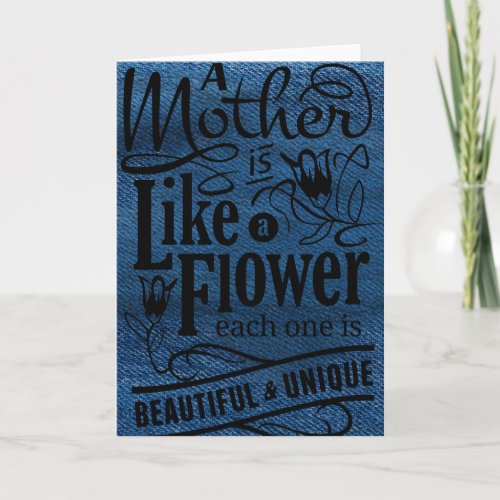 A Mother is Like A Flower Jeans Holiday Card