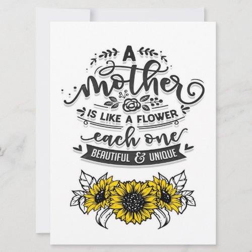 A Mother Is Like A Flower  Wall Art Text