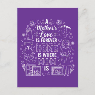 A Mother’s Love Is Forever&Home Is Where Mom Is  Postcard