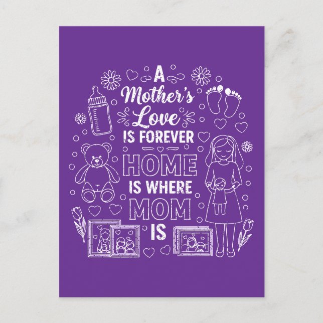 A Mother’s Love Is Forever&Home Is Where Mom Is  Postcard (Front)