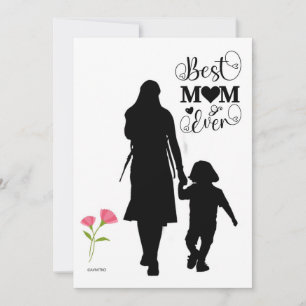 A Mother's Day  card  black white pink