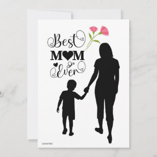 A Mother's Day greeting card black white pink
