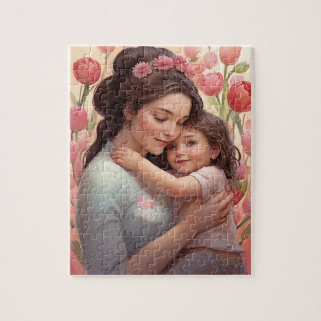 A Mother's Embrace - Mother & Daughter Jigsaw Puzzle (Vertical)