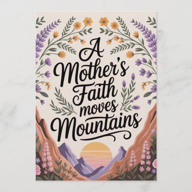 A Mother's Faith Moves Mountains Invitation (Front)