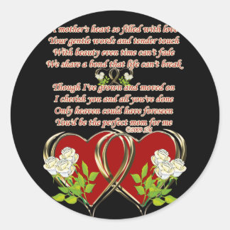 A Mother's Heart Classic Round Sticker